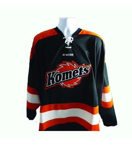 Custom ECHL Fort Wayne Komets Road Hockey Jersey Black